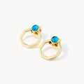 September Birthstone  Wisdom Octagon Ħabbata Earring Set, Gold
