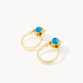 September Birthstone Wisdom Classic Ħabbata Earring Set, Gold