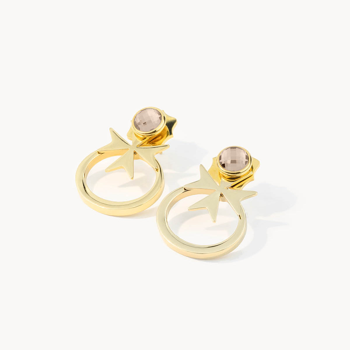 October Birthstone Love Maltese Cross  Ħabbata Earring Set, Gold