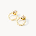 October Birthstone Love Octagon Ħabbata Earring Set, Gold