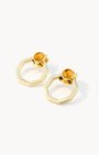 November Birthstone Happiness Octagon Ħabbata Earring Set, Gold