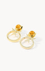November Birthstone Happiness Maltese Cross  Ħabbata Earring Set, Gold