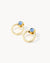 December Birthstone Uniqueness Octagon Ħabbata Earring Set, Gold