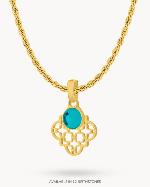May Heritage Window Birthstone Necklace, Gold