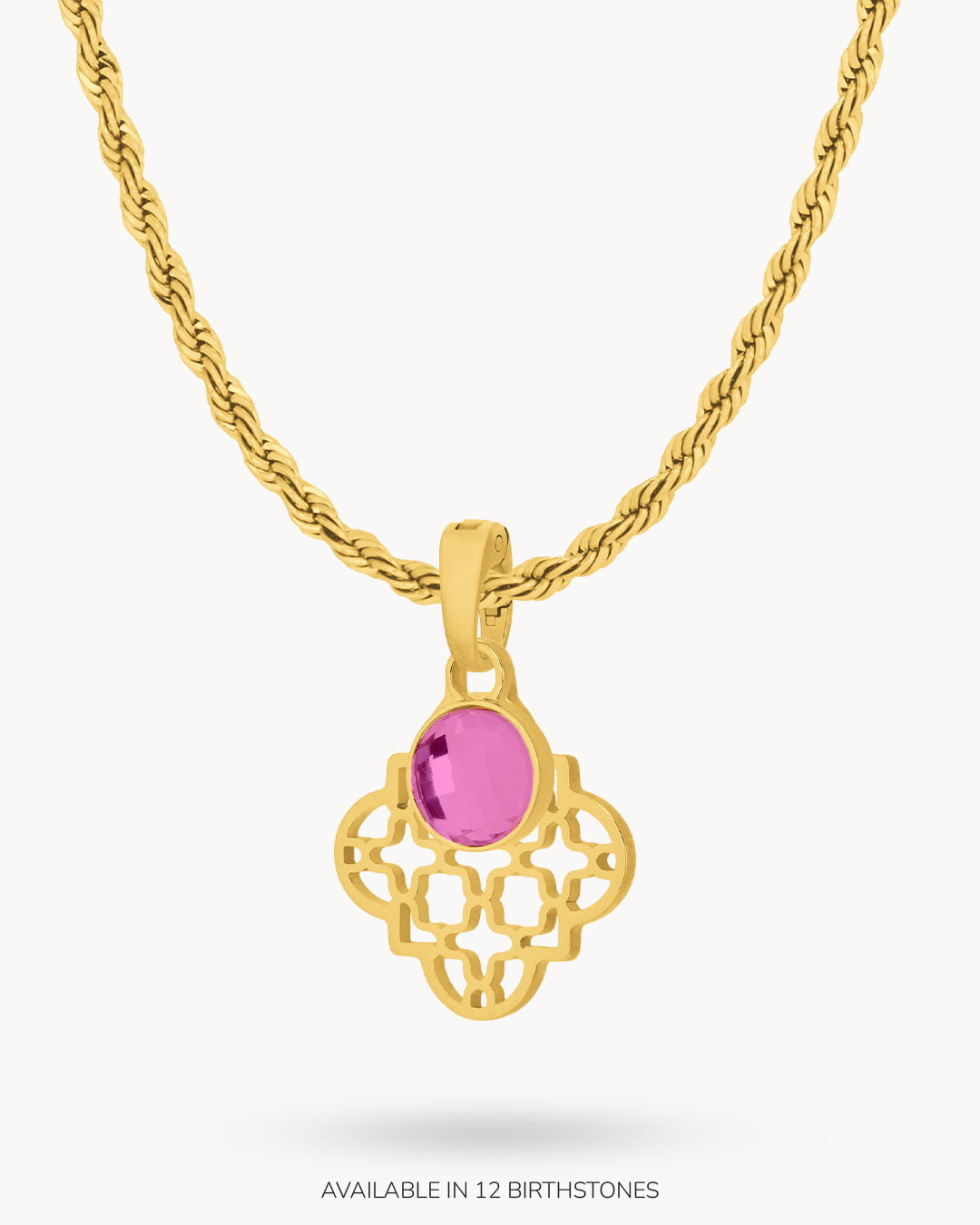 July Heritage Window Birthstone Necklace, Gold
