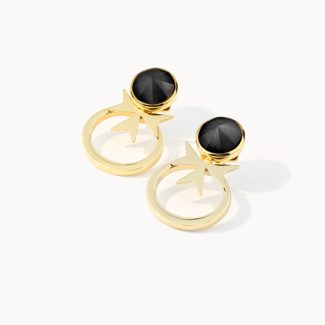 Power Maltese Cross Ħabbata Earring Set, Gold