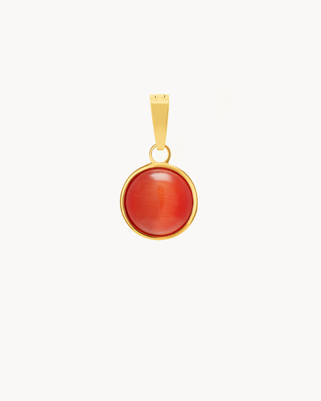 Red Signature Cateye Pendant, Gold