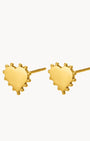 Dainty Studded Heart Earrings, Gold