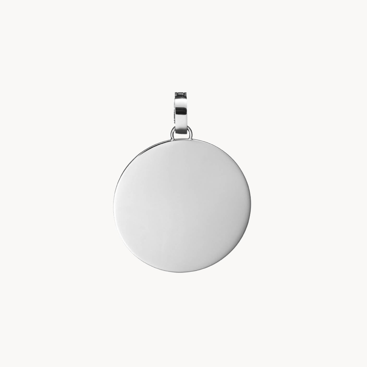 Medium Disc Engravable Pendant, Silver