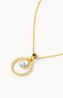 April Birthday Halo Necklace Set, Gold