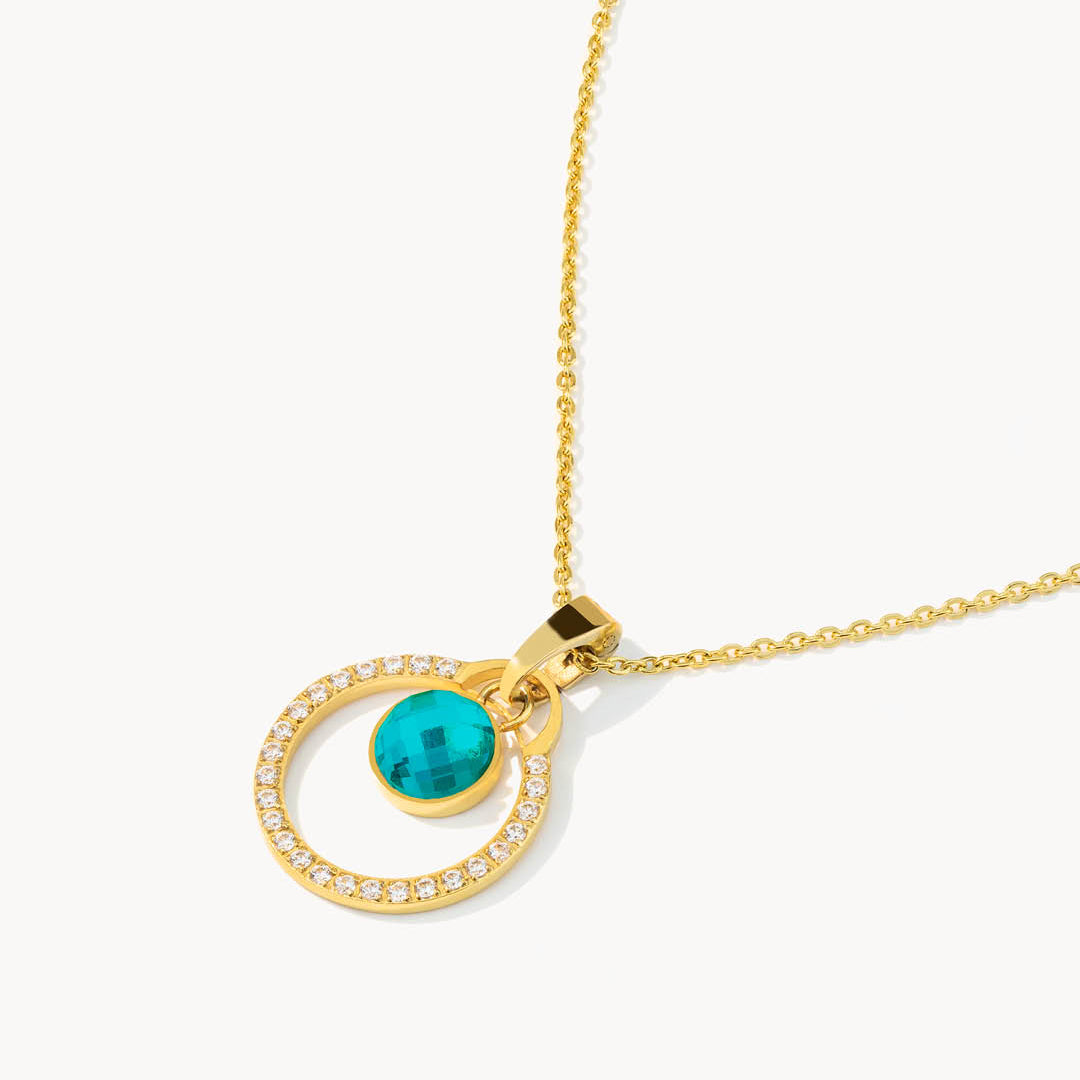 May Birthday Halo Necklace Set, Gold