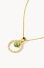August Birthday Halo Necklace Set, Gold