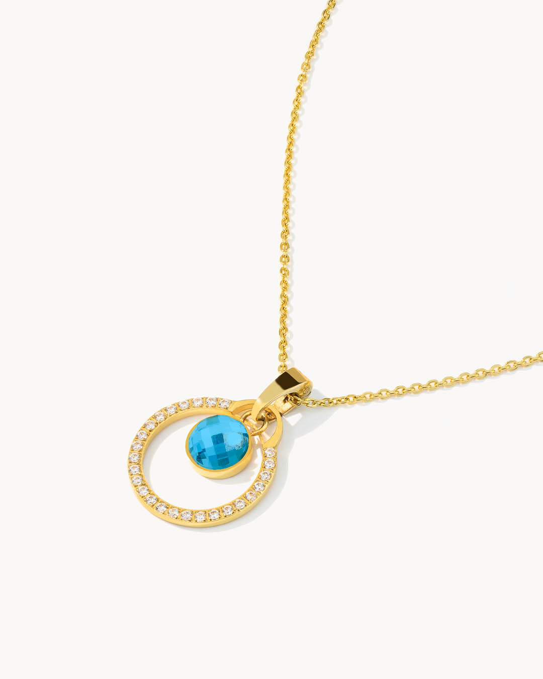 September Birthday Halo Necklace Set, Gold