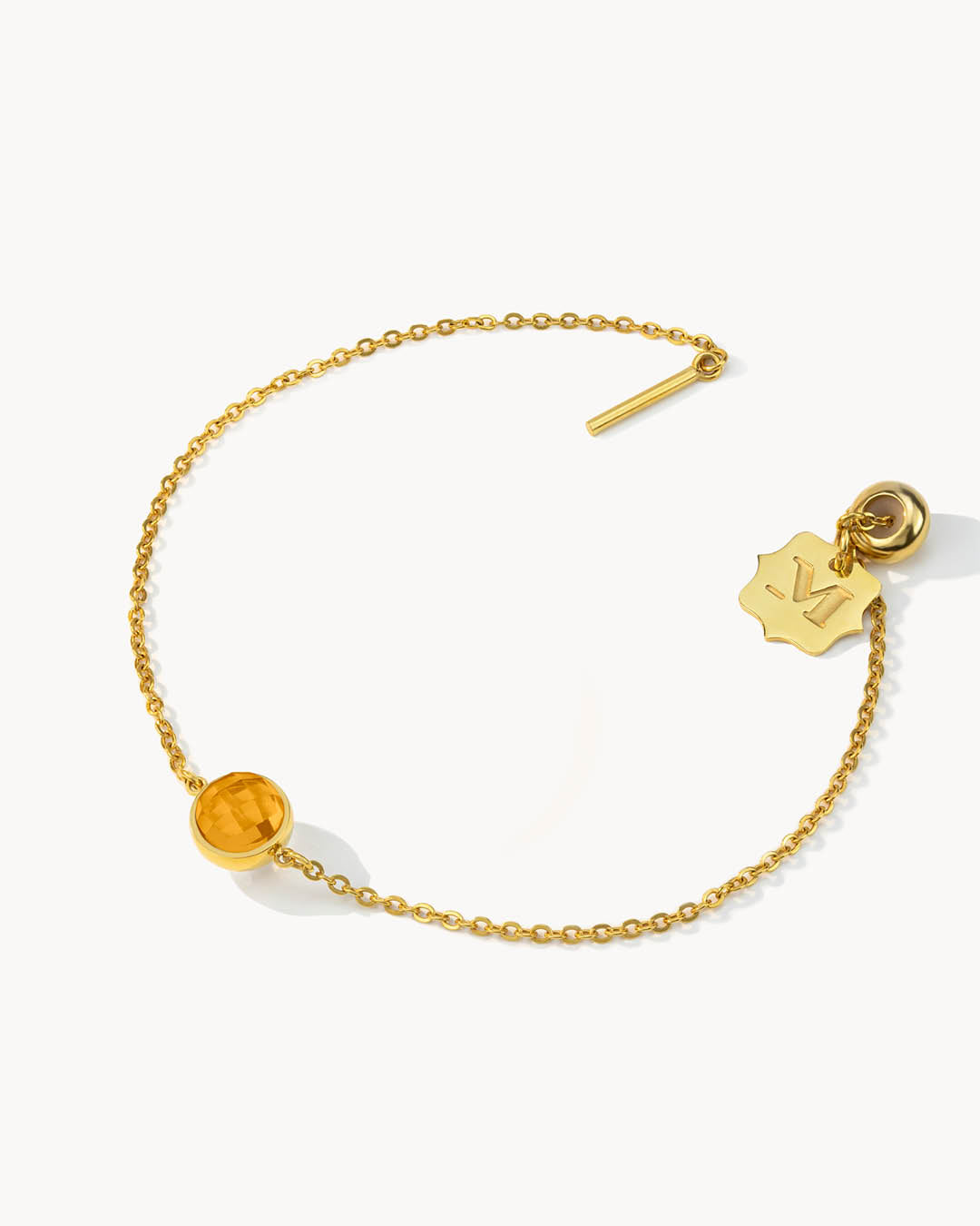 November Birthstone Signature Bracelet Set, Gold