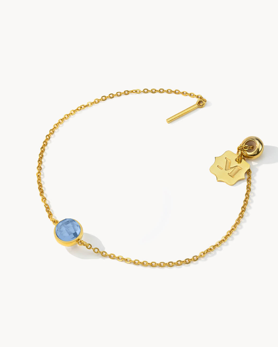 December Bridal Birthstone Signature Bracelet Set, Gold