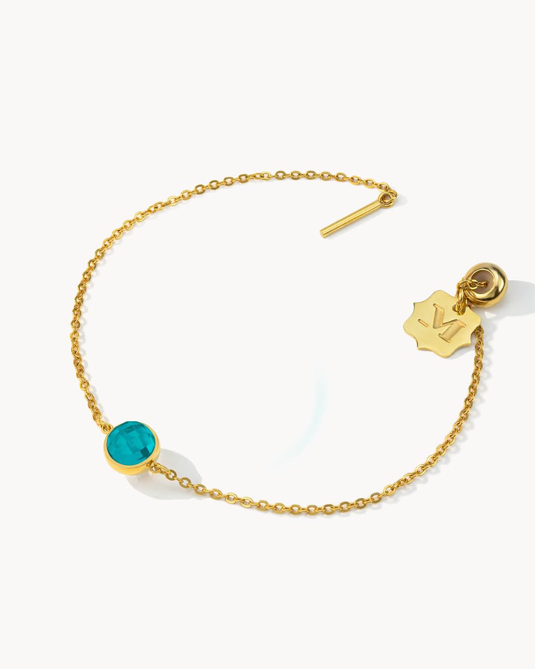 May Bridal Birthstone Signature Bracelet Set, Gold