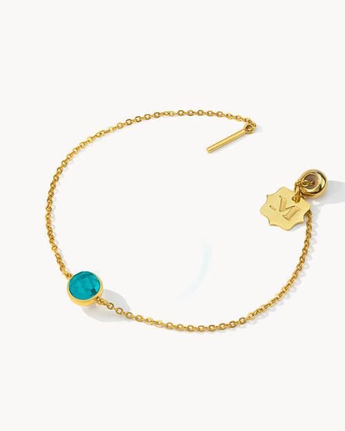 May Bridal Birthstone Signature Bracelet Set, Gold