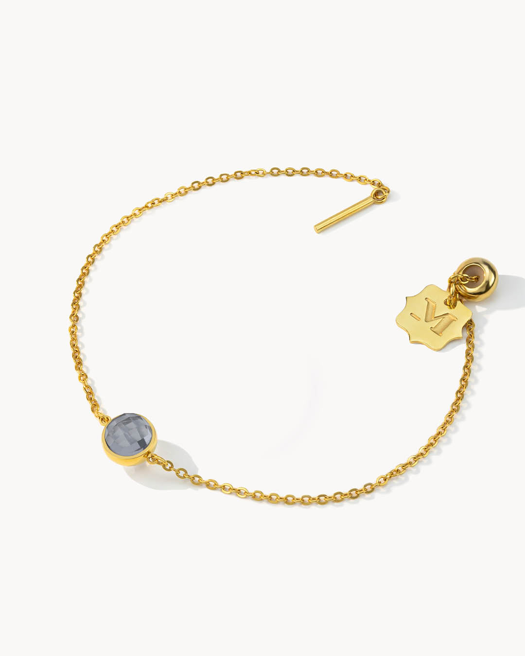 June Birthstone Signature Bracelet Set, Gold