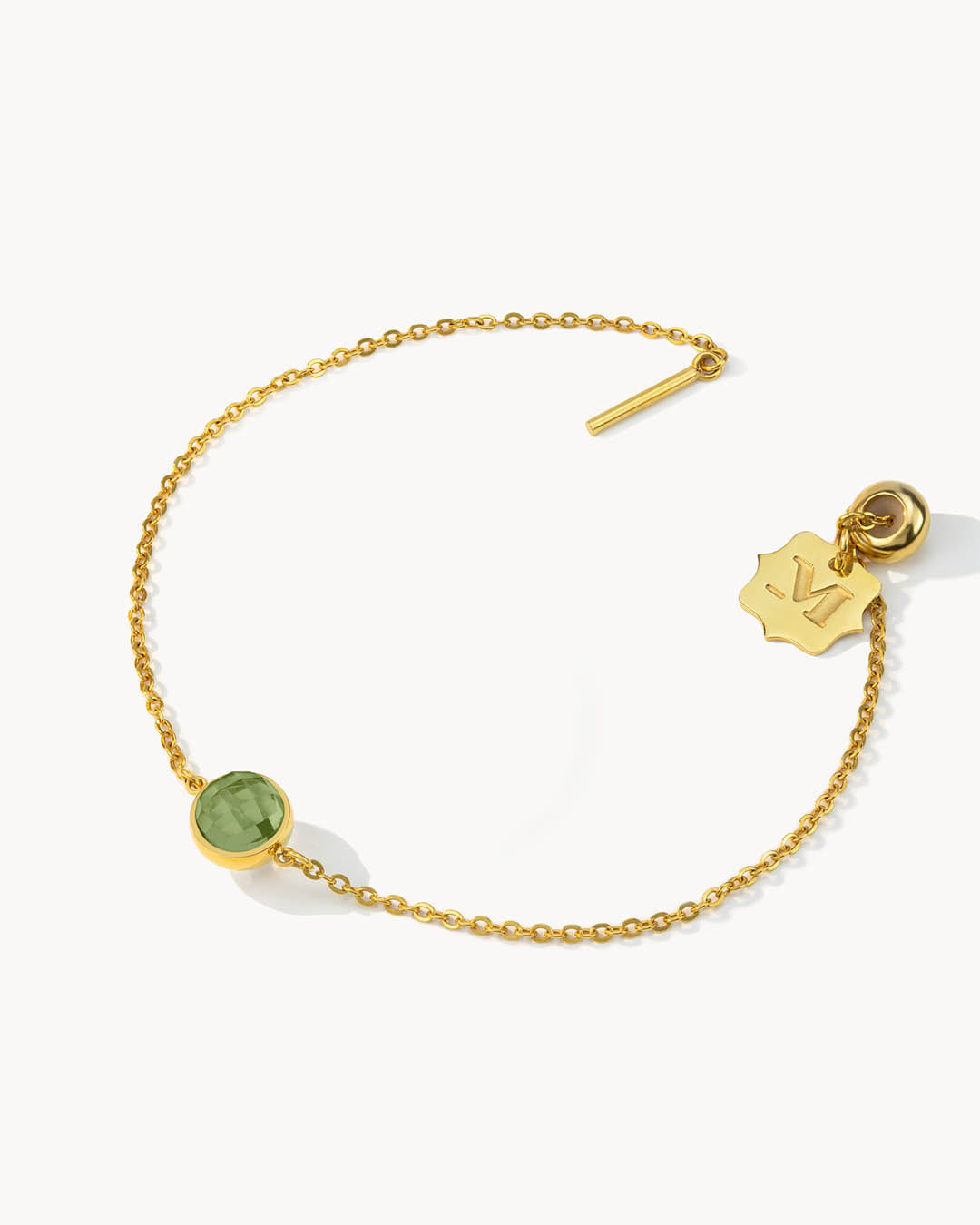 August Bridal Birthstone Signature Bracelet Set, Gold