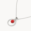 January Birthday Halo Necklace Set, Silver