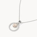 October Birthday Halo Necklace Set, Silver