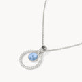 December Birthday Halo Necklace Set, Silver