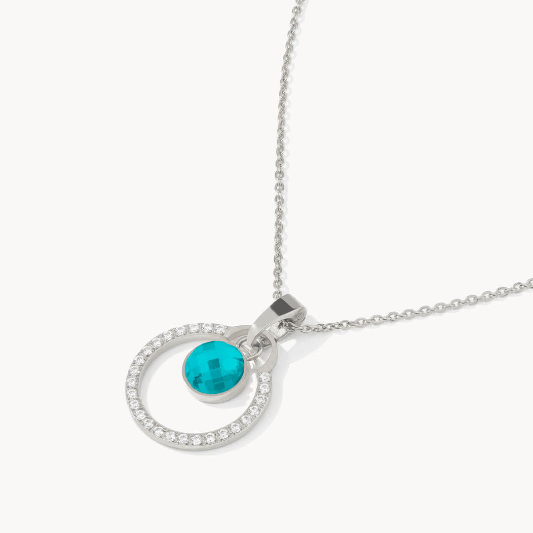 May Birthday Halo Necklace Set, Silver