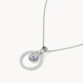 June Birthday Halo Necklace Set, Silver
