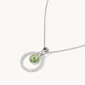August Birthday Halo Necklace Set, Silver