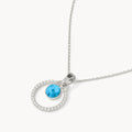 September Birthday Halo Necklace Set, Silver
