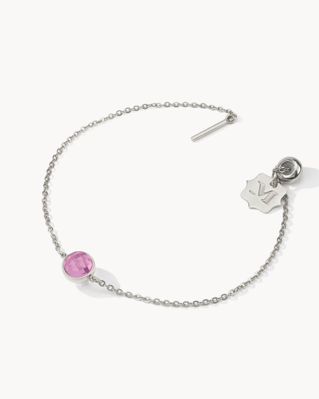 February Bridal Birthstone Signature Bracelet Set, Silver