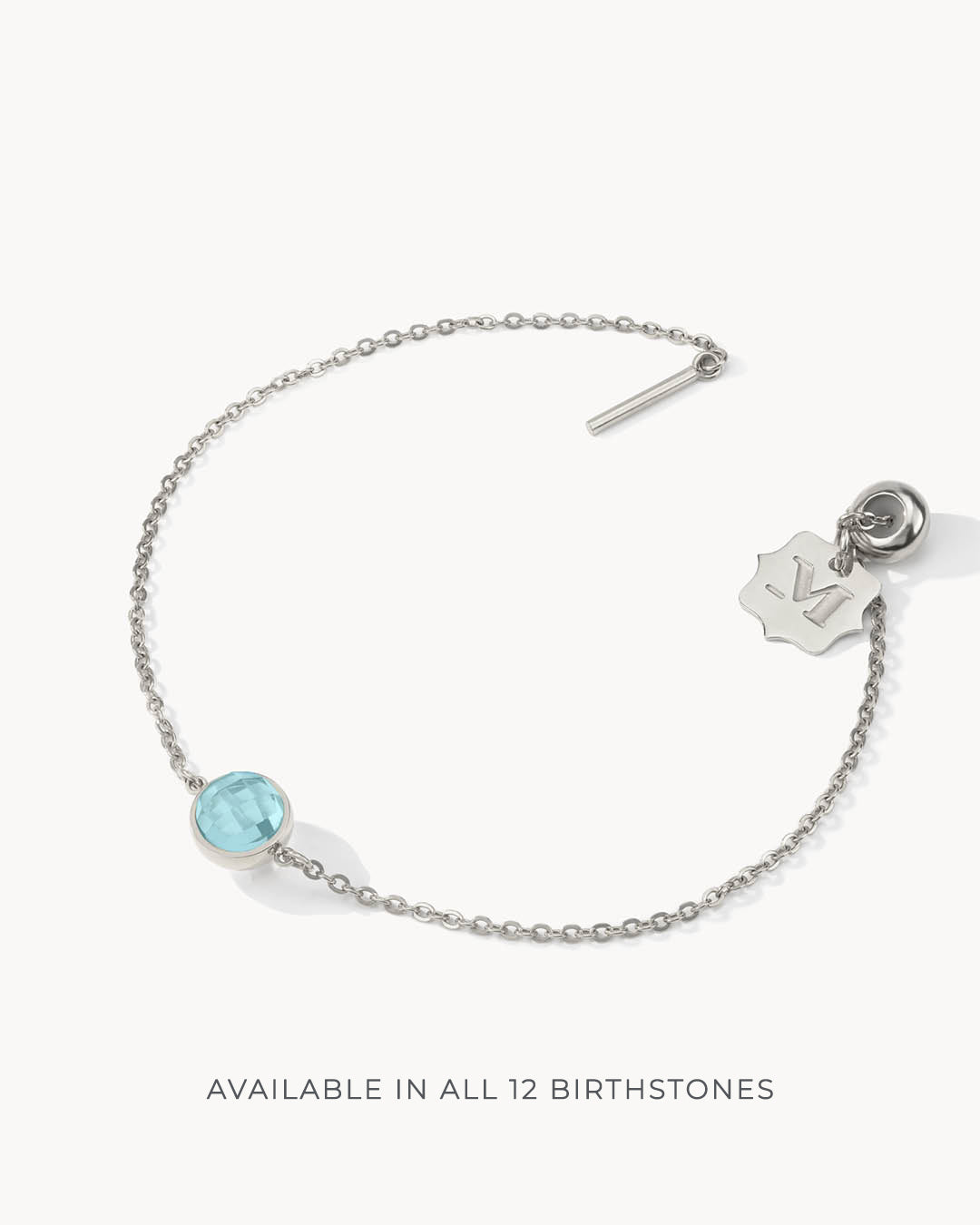   Birthstone Signature Bracelet Set, Silver