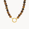 Resilience Stone Tiger Eye Beaded Charm Chain, Gold