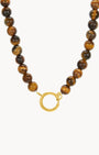 Resilience Stone Tiger Eye Beaded Charm Chain, Gold