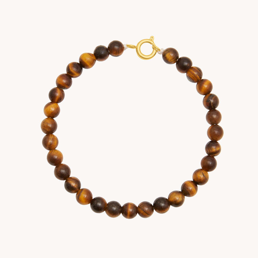 Resilience Stone Tiger Eye Charm Bracelet, Gold