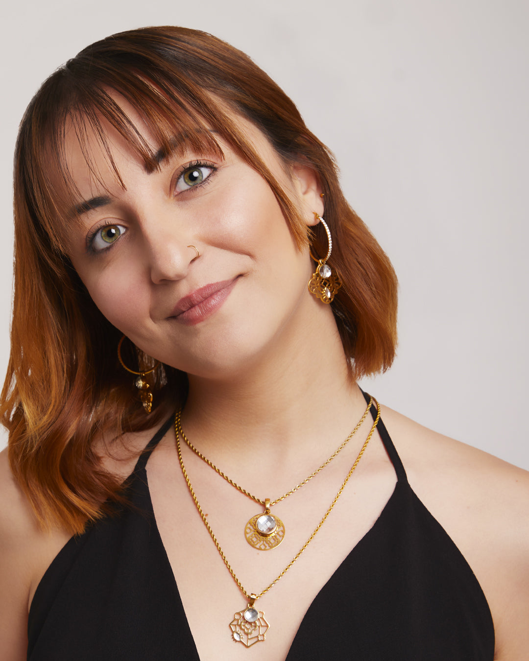 April Bizzilla Signature Birthstone Necklace Set, Gold
