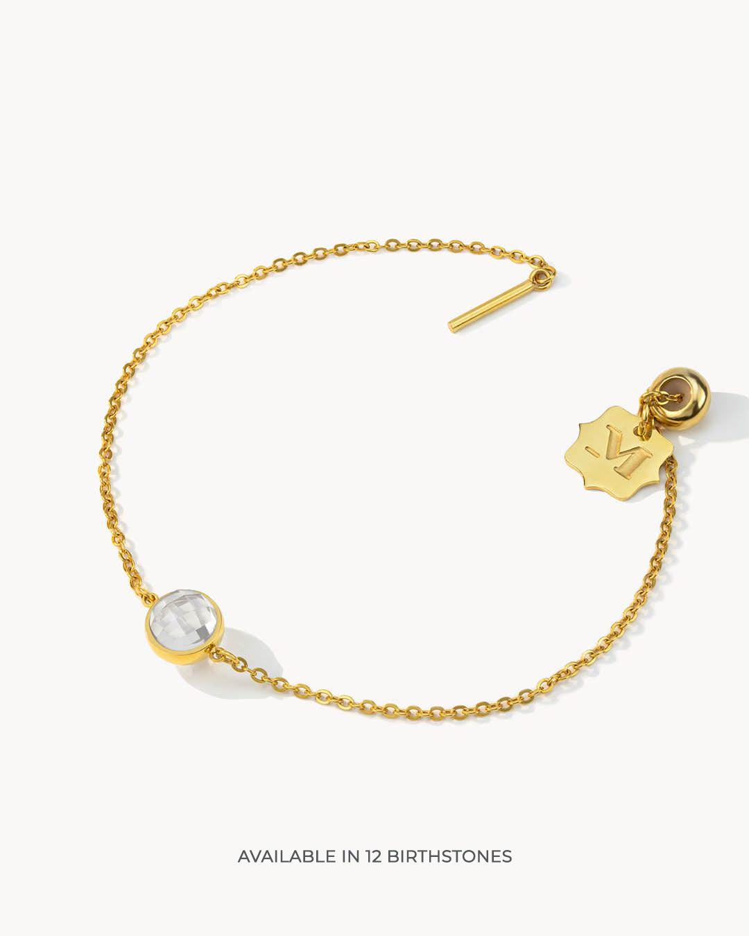 Armband-Set mit Geburtsstein für die Braut, Gold