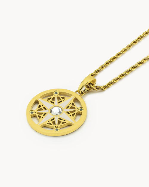 Compass Necklace Set, Gold
