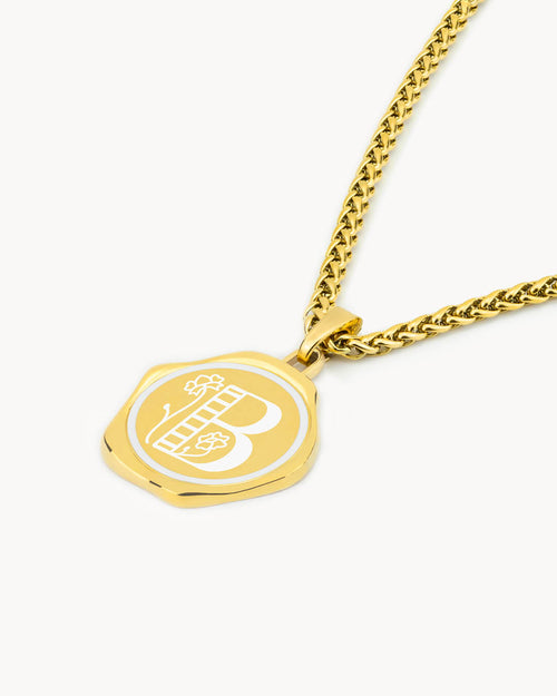 B Siġill Initial Necklace Set, Gold