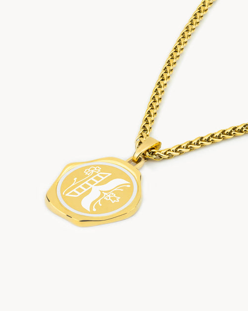 K Siġill Initial Necklace Set, Gold