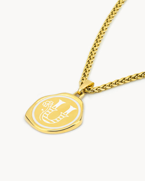 U Siġill Initial Necklace Set, Gold