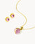 February Birthstone Little Moments Necklace and Stud Earrings Set, Gold