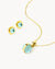 March Birthstone Little Moments Necklace and Stud Earrings Set, Gold