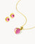 July Birthstone Little Moments Necklace and Stud Earrings Set, Gold