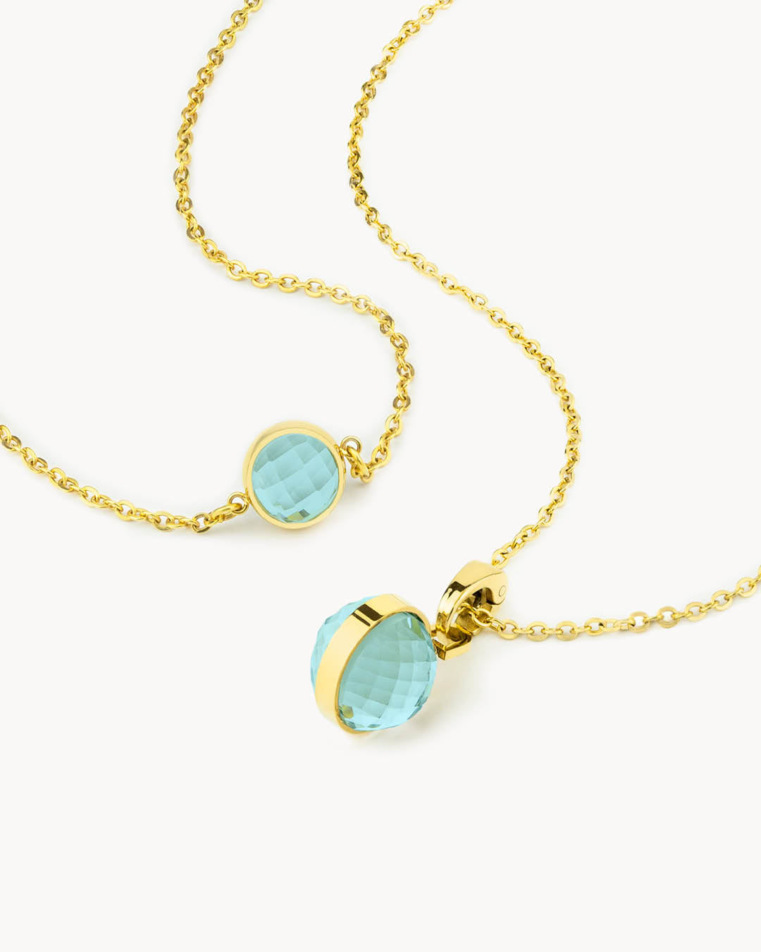 Peace Birthstone March Little Moments Necklace and Bracelet Set, Gold