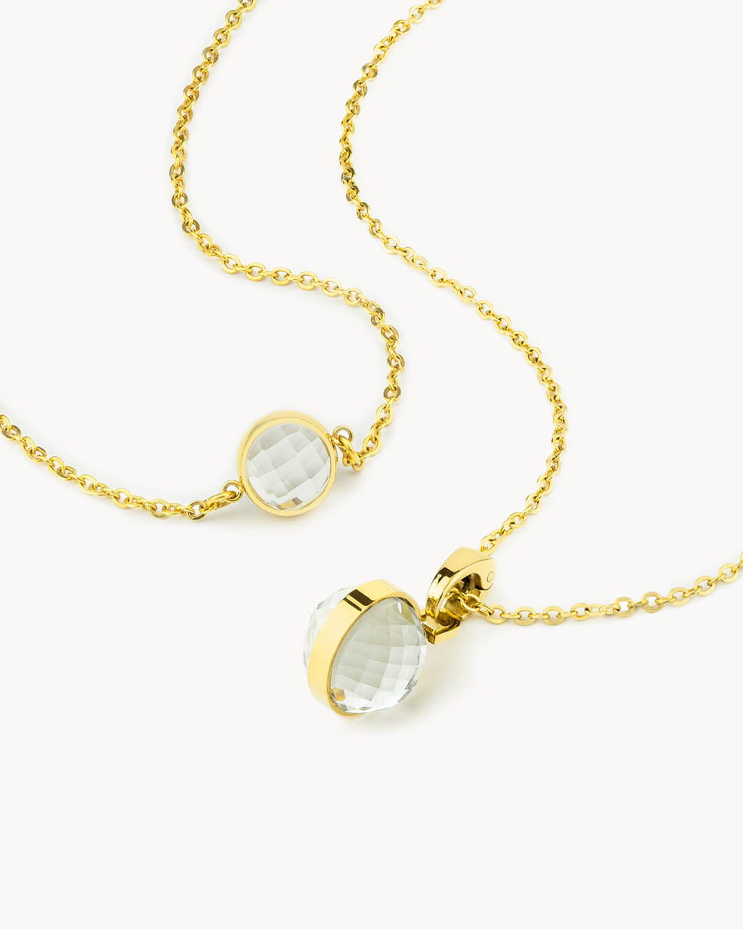 Hope Birthstone April Little Moments Necklace and Bracelet Set, Gold