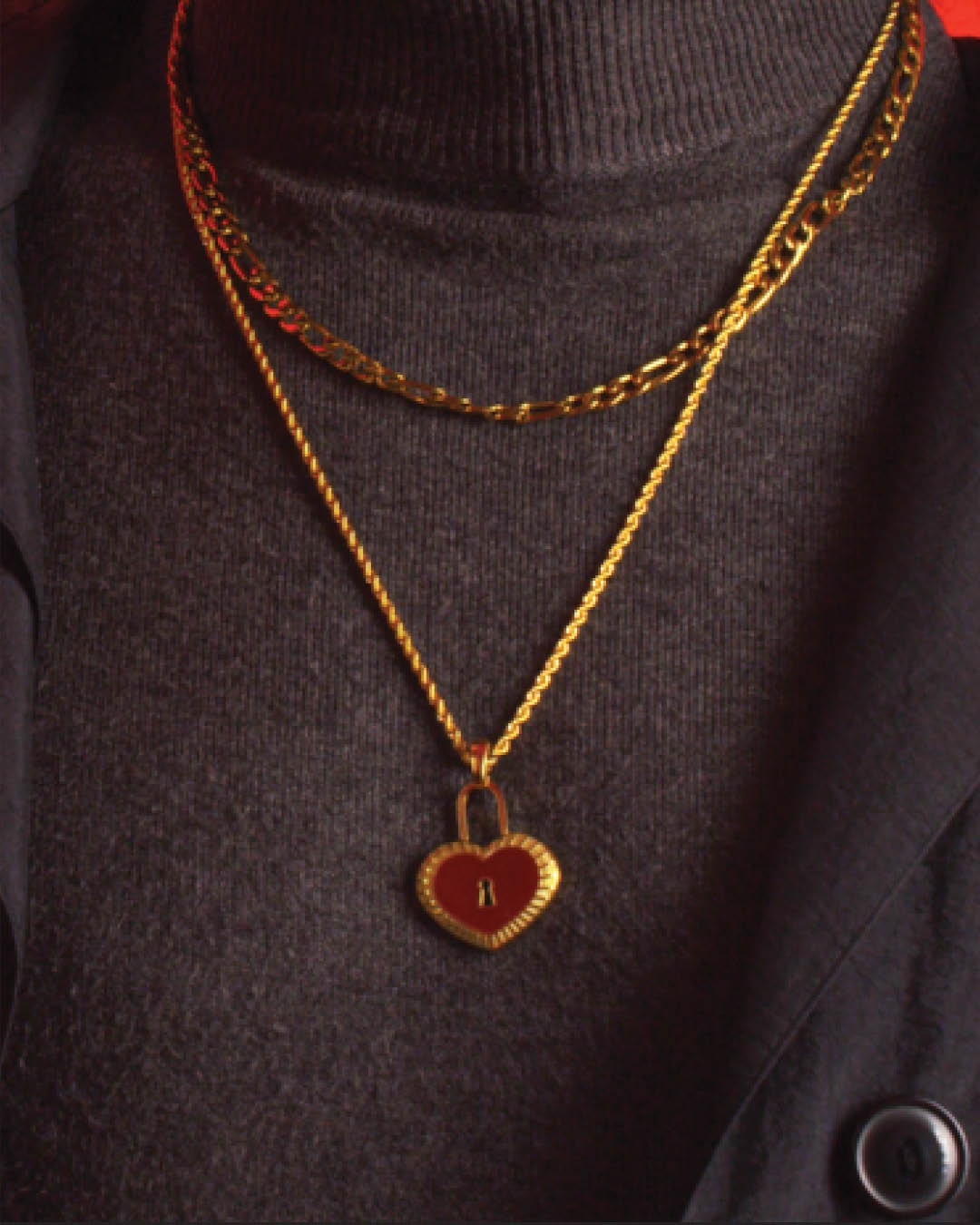 Cupid Love Katnazz Heart Necklace Set, Gold