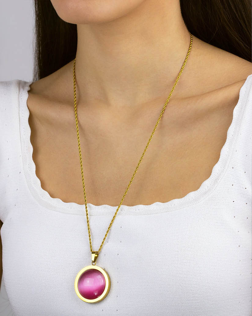 Admiration Pink Cateye Twist Stone