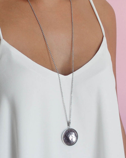 Twist Pendant Zirconia, Silver