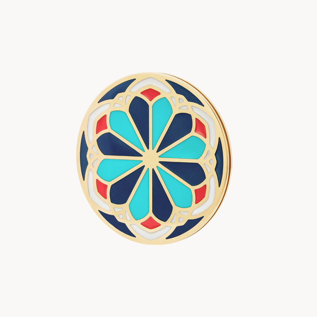 Ta’ Pinu Rose Window Maduma Twist Coin Blue, Gold